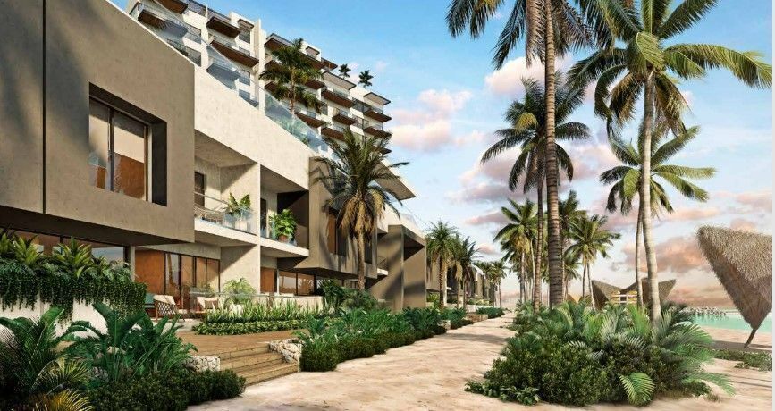 Casa tipo villa en venta frente al mar en playa Yucalpetén, Progreso, Yucatán